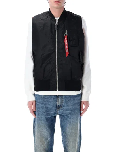 Alpha Industries Reversible Ma-1 Waistcoat In Black