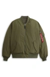 Alpha Industries Reversible Onion Quilted Bomber Jacket In Green