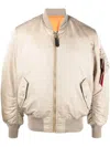 Alpha Industries Reversible Zip-up Bomber Jacket In Neutrals