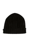 Alpha Industries Ribbed Cashmere Beanie In Black