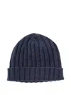 Alpha Industries Ribbed Cashmere Beanie In Blue