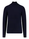 Alpha Industries Ribbed Funnel-neck Sweater In Blue