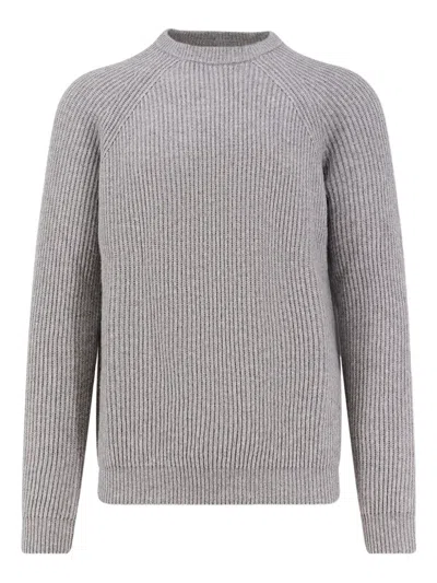 Alpha Industries Ribbed Sweater In Gray