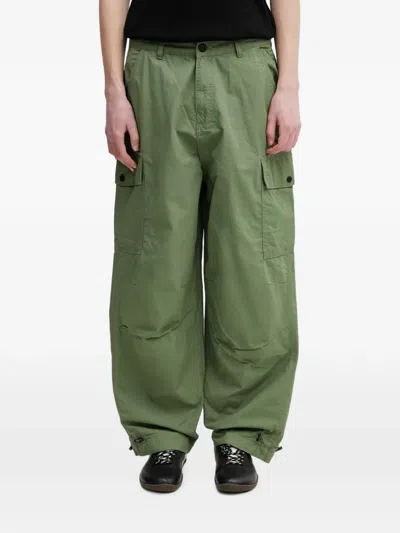 Alpha Industries Ripstop Wide-leg Trousers In Green
