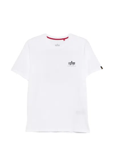 Alpha Industries Round-neck Logo-print T-shirt In White