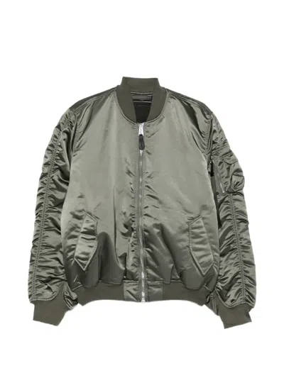 Alpha Industries Ruched Bomber Jacket In Green