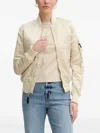Alpha Industries Satin Bomber Jacket In Neutral