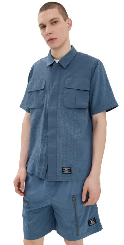 Alpha Industries Seersucker Shirt Airborne Blue