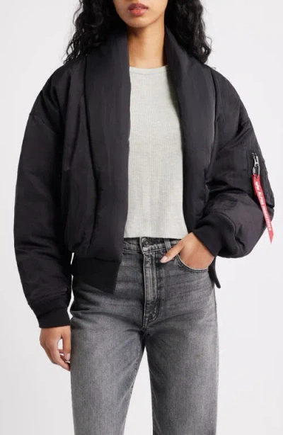 Alpha Industries Shawl Collar Down Flight Jacket In Multi