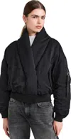Alpha Industries Shawl Collar Flight Jacket Black In Black