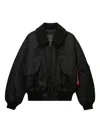Alpha Industries Sherpa-collar Bomber Jacket In Black