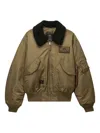 Alpha Industries Sherpa-collar Bomber Jacket In Gold