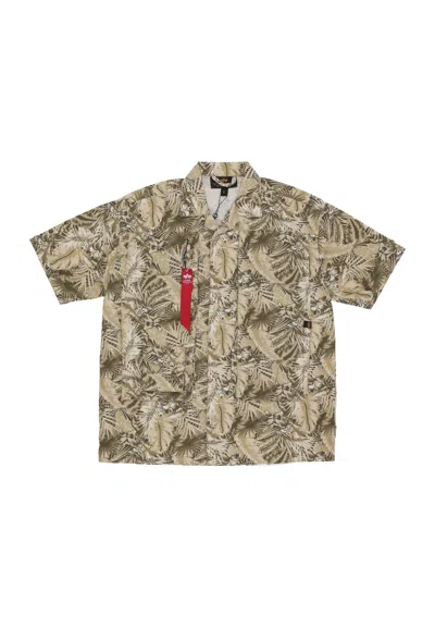 Alpha Industries Shirt Sleeve Short Man Honolulu Safari Shirt Sand Camo