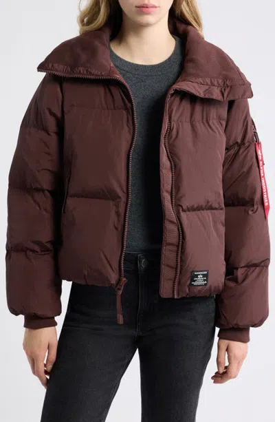 Alpha Industries Sierra Puffer Jacket In Brown