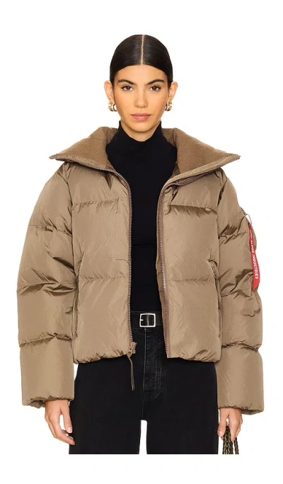 Alpha Industries Sierra Short Puffer In Coyote Brown