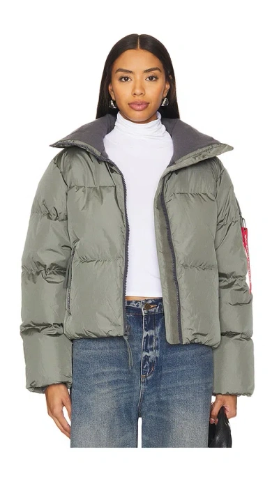 Alpha Industries Sierra Short Puffer In Field Gray