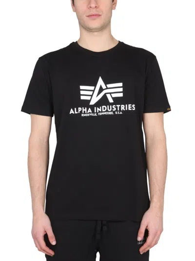 Alpha Industries Logo Crew Neck Short Sleeve T-shirt In Black