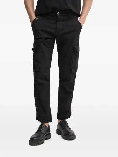 Alpha Industries Task Force Zip-detail Trousers In Black