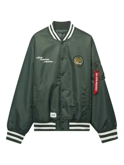 Alpha Industries Tiger-patch Bomber Jacket In Green