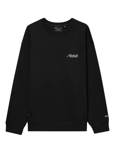 Alpha Industries Tiger-print Crew-neck Sweatshirt In Black