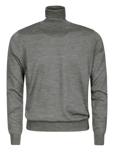Alpha Industries Turtleneck Merino-wool Sweater In Gray
