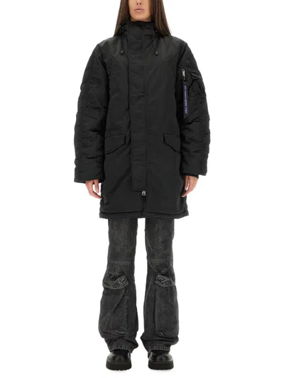 Alpha Industries Unisex Long Bomber Jacket - N-3b In Black