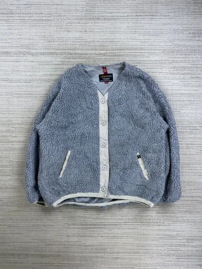 Pre-owned Alpha Industries Vintage  Button Sherpa Jacket In Blue