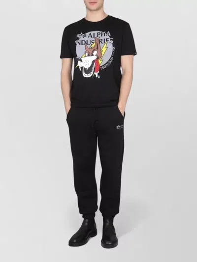Alpha Industries Wolfhounds Crew Neck Graphic Print T-shirt In Black