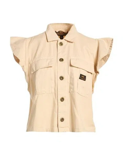 Alpha Industries Woman Shirt Beige Size M Cotton In Brown