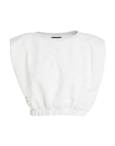 Alpha Industries Woman Sweatshirt Light Grey Size M Cotton, Polyester In White