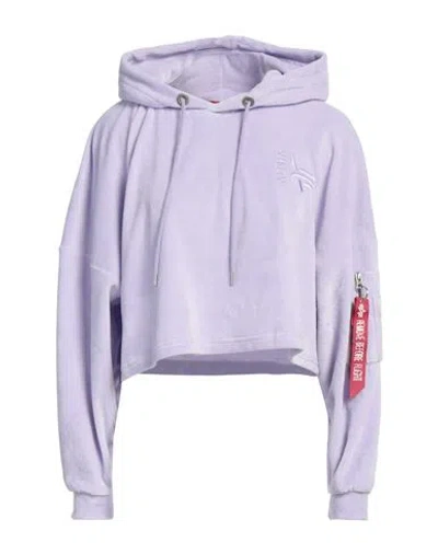 Alpha Industries Woman Sweatshirt Lilac Size M Polyester In Purple