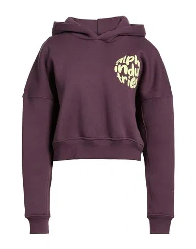 Alpha Industries Woman Sweatshirt Plum Size S Cotton, Polyester In Purple