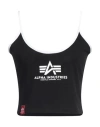 Alpha Industries Woman Top Black Size L Cotton, Elastane