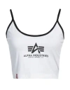 Alpha Industries Woman Top White Size L Cotton, Elastane In White