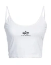 Alpha Industries Woman Top White Size M Cotton, Elastane