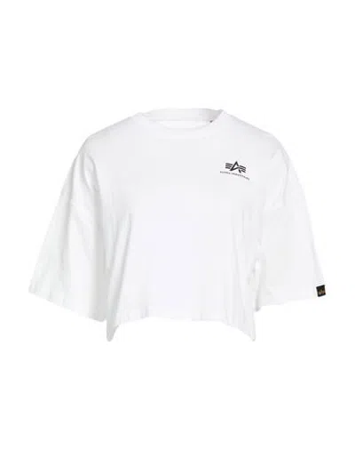 Alpha Industries Woman T-shirt White Size Xs Cotton