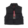 Alpha Industries Women's Puffer Vest Cropped Black Sleeveless Down Jacket In Black