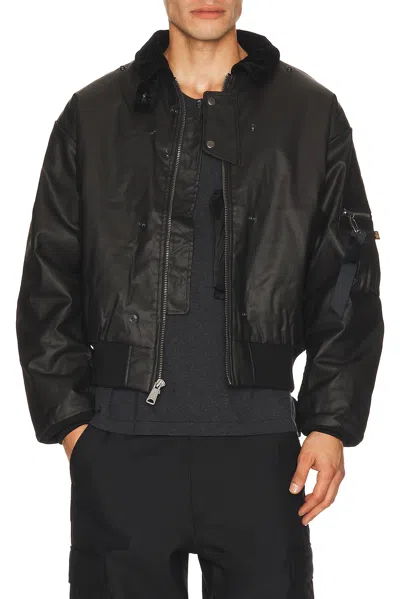 Alpha Industries X Andersson Bell Cwu 45/p Flight Jacket In Black