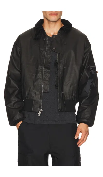 Alpha Industries X Andersson Bell Cwu 45/p Flight Jacket In Black
