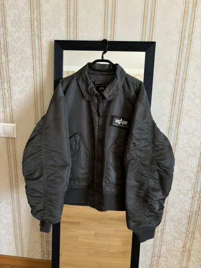 Pre-owned Alpha Industries X Bomber Jacket Vintage Alpha Industries Baggy Bomber Ma-1 Jacket Military In Khaki