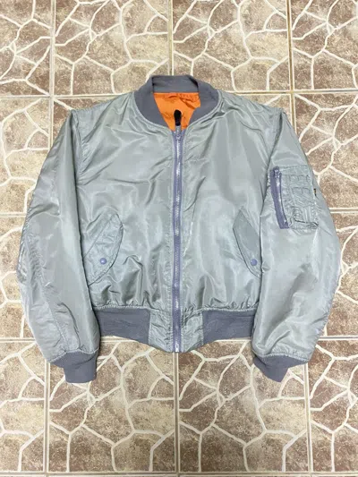 Pre-owned Alpha Industries X Bomber Jacket Vintage Alpha Industries Type Ma-1 Reversible Bomber Jacket In Light Olive