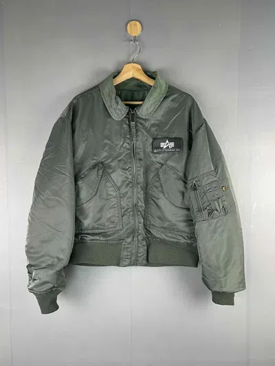 Pre-owned Alpha Industries X Bomber Jacket Vintage Alpha Industries Usa Bombers Jacket In Olive