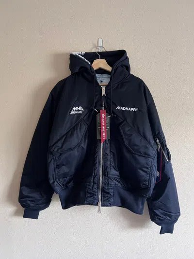 Pre-owned Alpha Industries X Madhappy Alpha Industries Madhappy Air Reversible Bomber Jacket In Navy