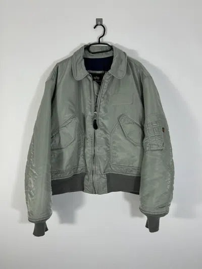 Pre-owned Alpha Industries X Vintage Alpha Industries Bomber Jacket In Light Blue