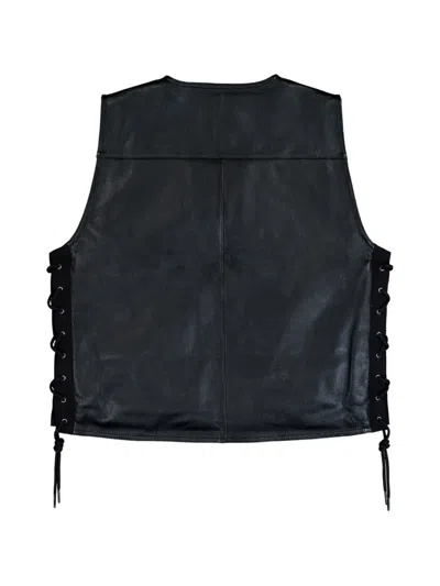 Alpha Industries X-force Leather Vest In Black
