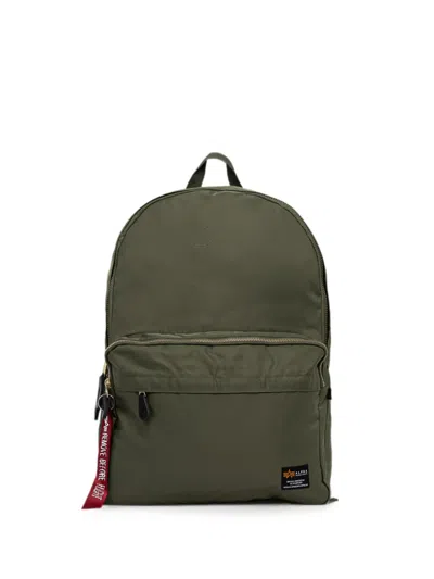 Alpha Industries Zip Backpack In Green