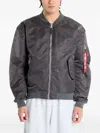 Alpha Industries Zip-fastening Bomber Jacket In Gray