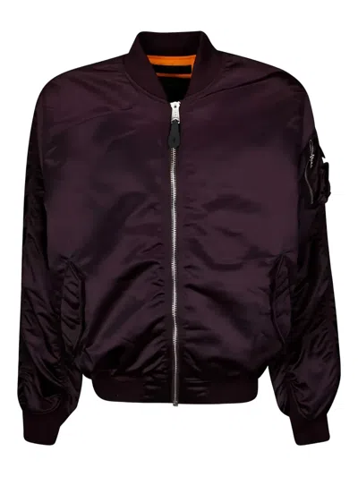 Alpha Industries Zip-fastening Bomber Jacket In Purple