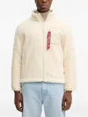 Alpha Industries Zip-pocket Fleece Jacket In Neutral
