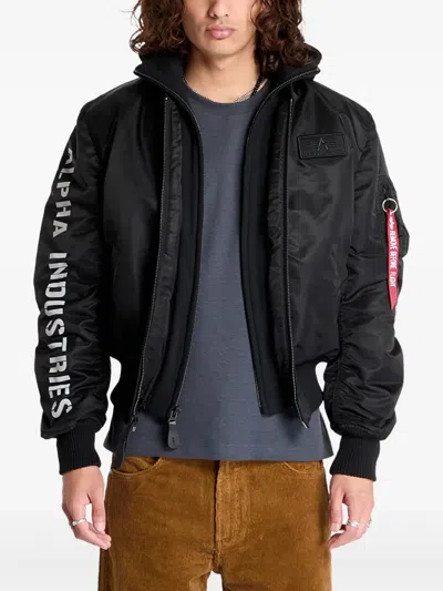Alpha Industries Zip-up Bomber Jacket In Black
